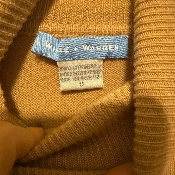 White+Warren Ribbed Classic Cashmere Turtleneck in Camel size S - Picture 4 of 4